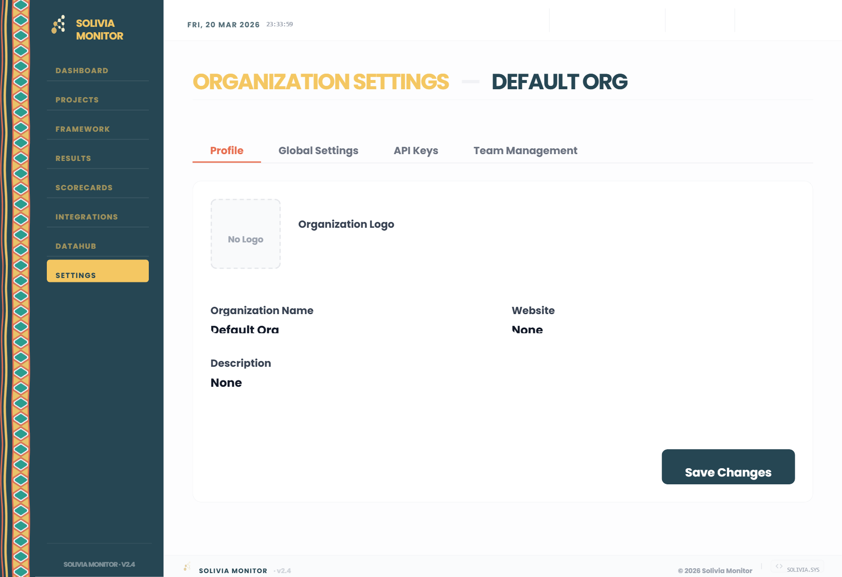 Settings Interface